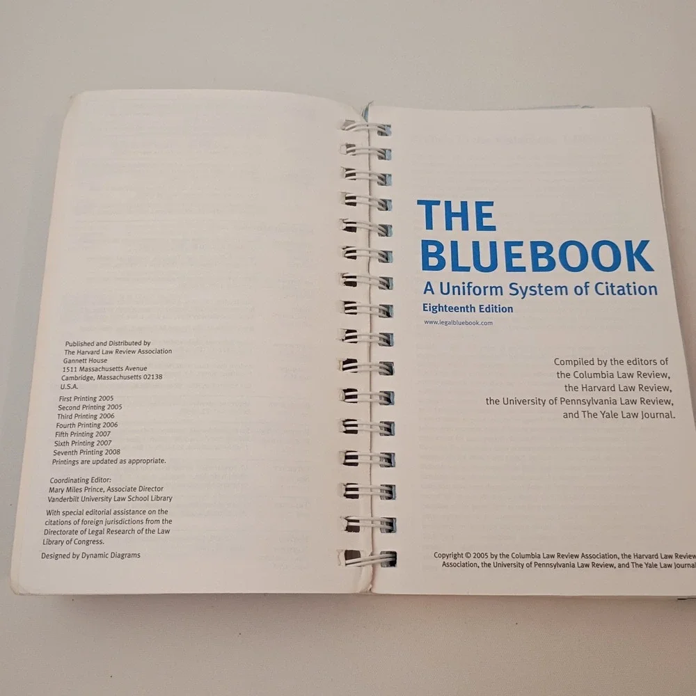 The Bluebook Uniform System of Citation 18th Edition Spiral Bound Paperback